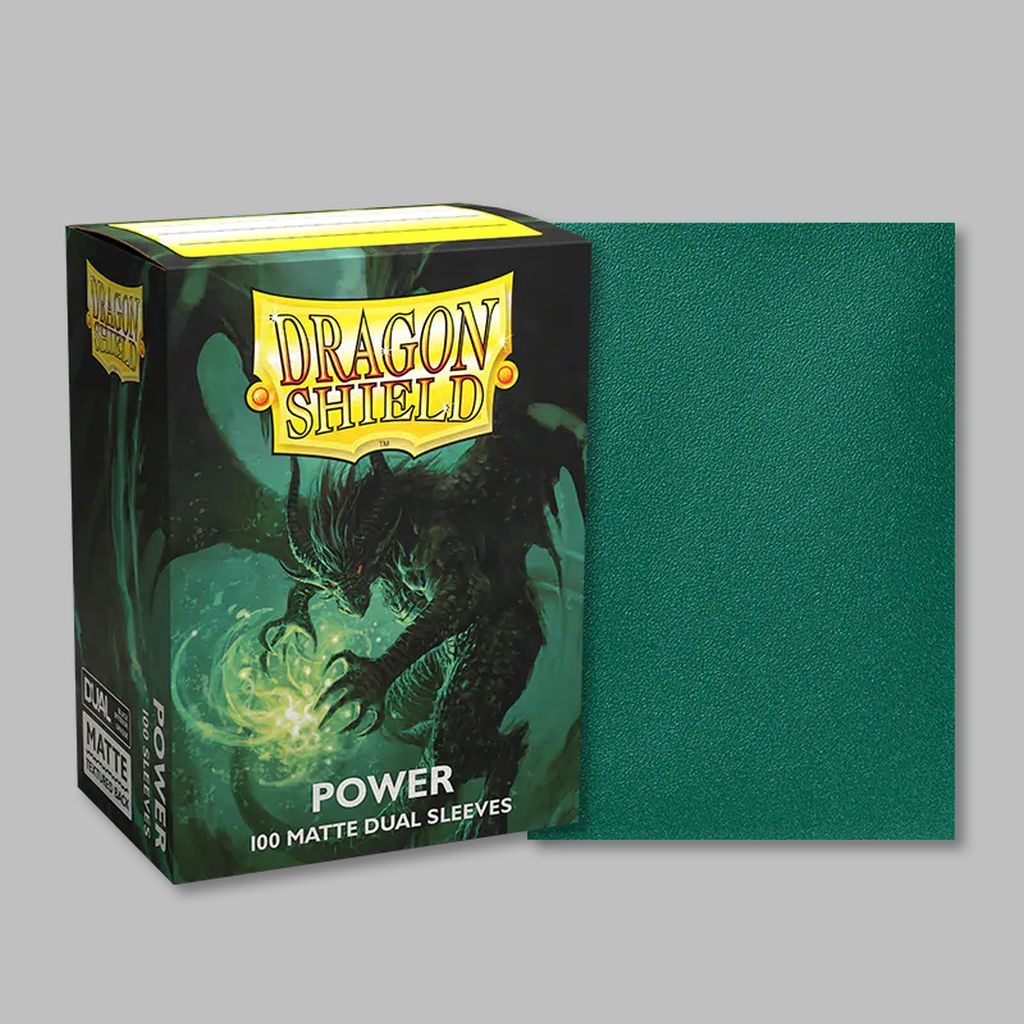 Dragon Shield Matte Sleeves - Metallic Green / Power (100 Sleeves)
