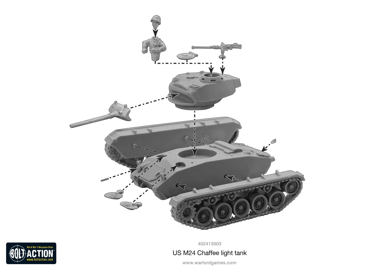 Bolt Action - M24 Chaffee, US light tank - 402413003