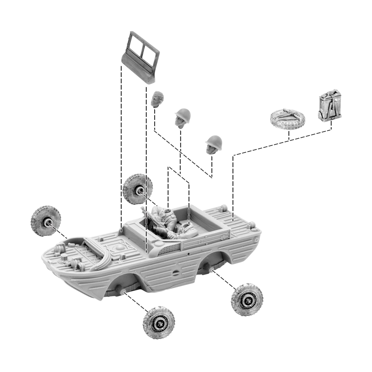 Bolt Action - Ford GPA Amphibious Jeep with US Army Crew - 402603001