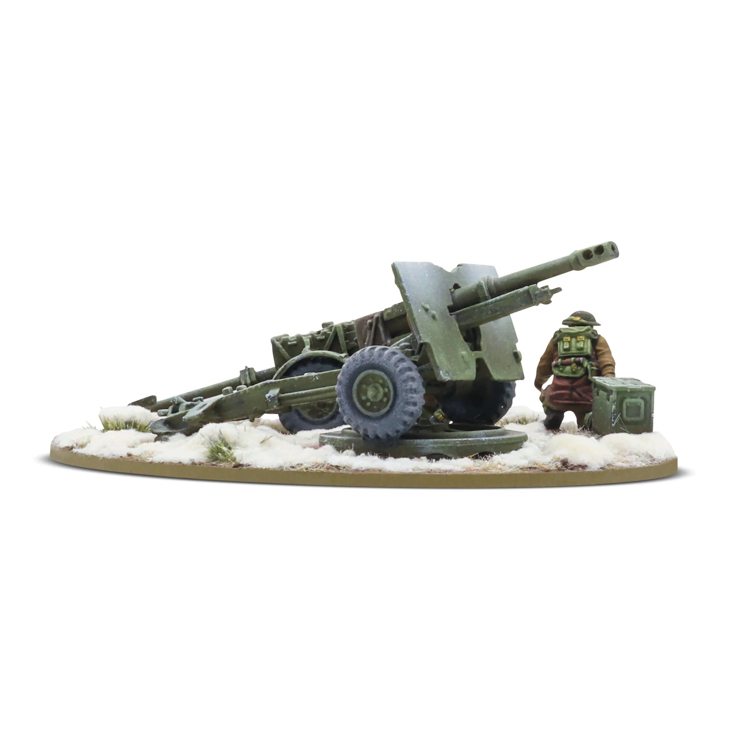 Bolt Action - New 25-Pdr Light Howitzer with British Infantry (Winter) Crew