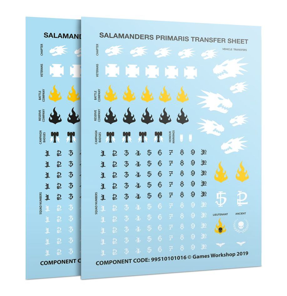 Warhammer 40.000 - Salamanders - Upgrades und Abziehbilderbögen: Salamanders Primaris