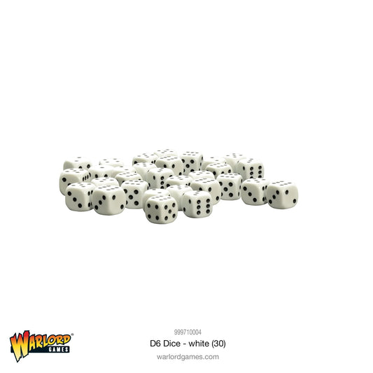 D6 Dice - Spot Dice 10mm - White D6 (30) - 999710004