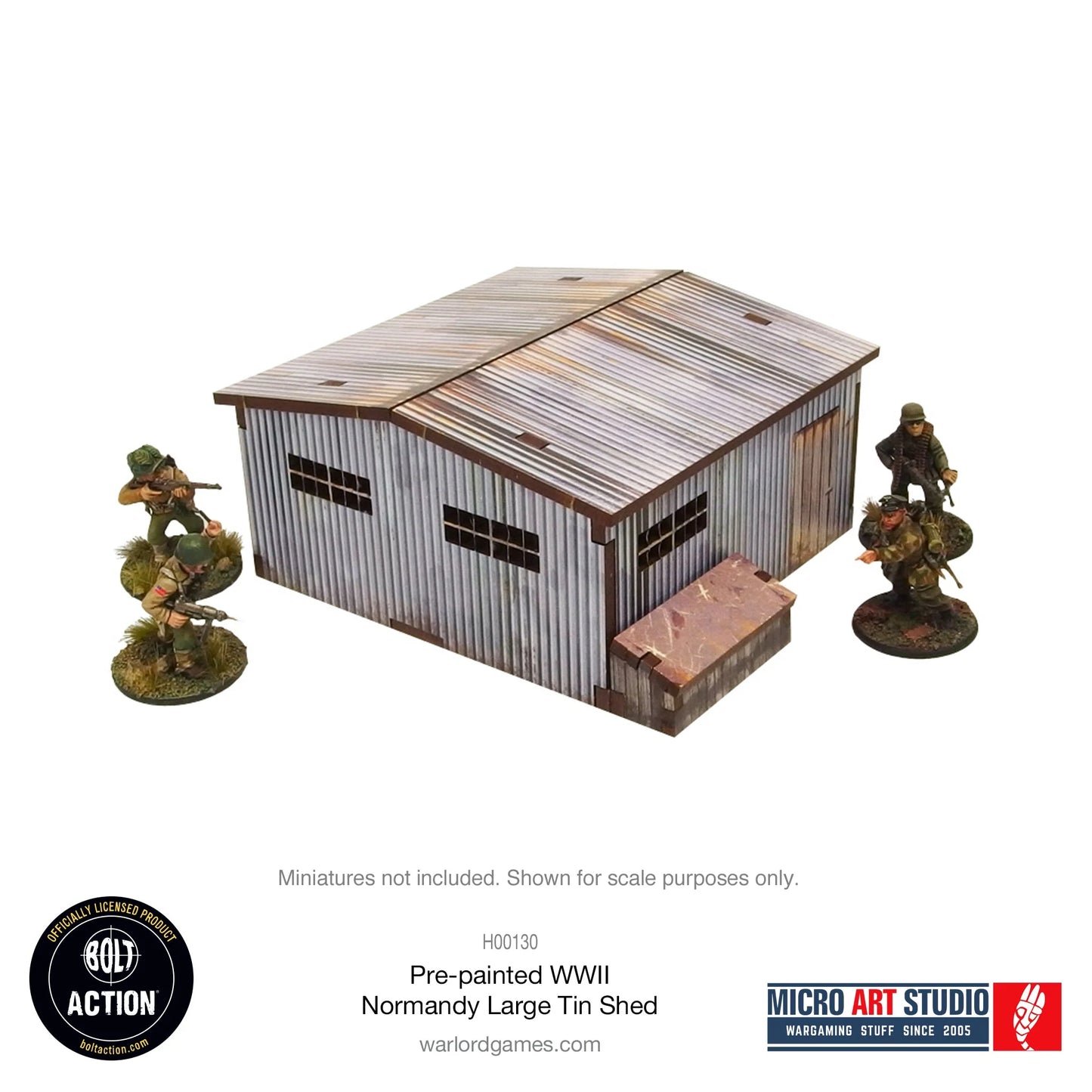 Bolt Action - Pre-painted WW2 Normandy Large Tin Shed - H00130