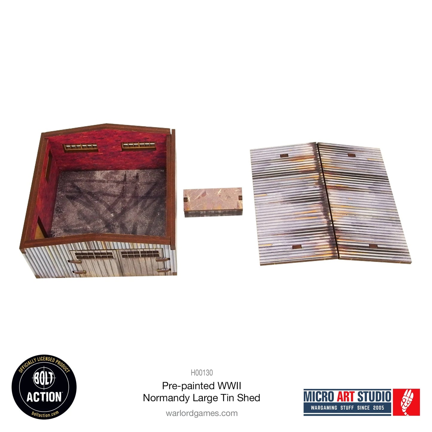 Bolt Action - Pre-painted WW2 Normandy Large Tin Shed - H00130