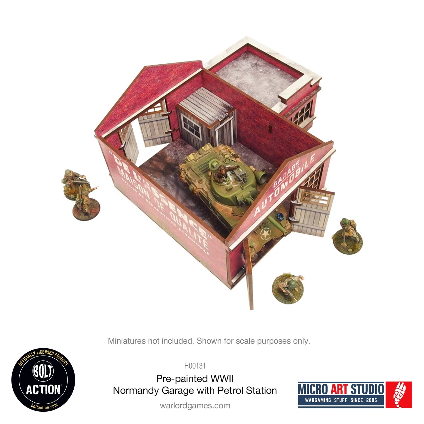 Bolt Action - Pre-painted WW2 Normandy Garage with Petrol Station - H00131