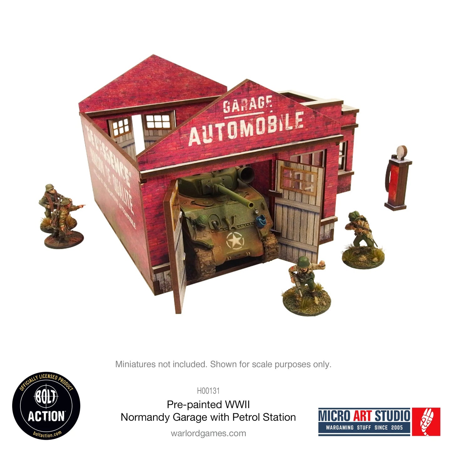Bolt Action - Pre-painted WW2 Normandy Garage with Petrol Station - H00131