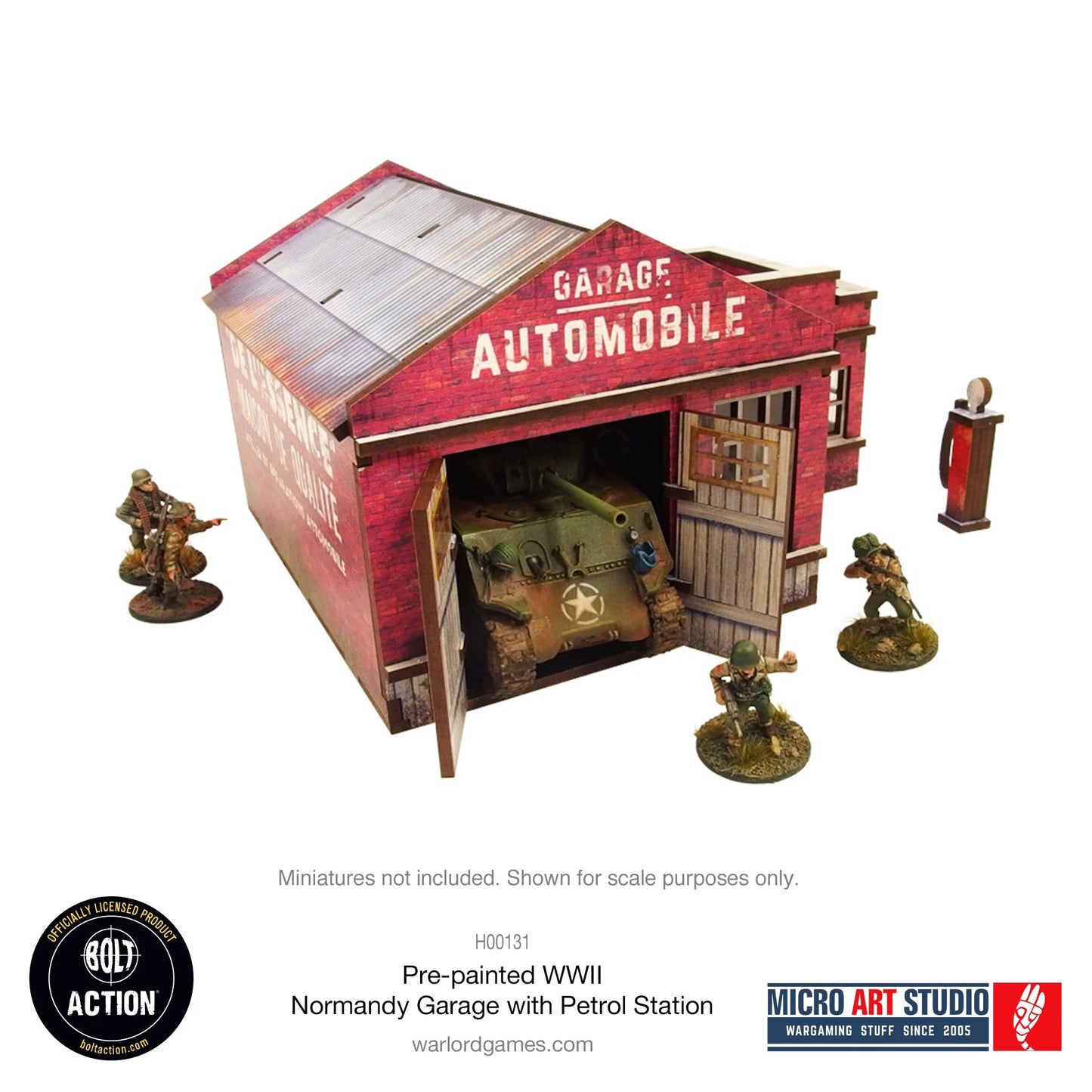 Bolt Action - Pre-painted WW2 Normandy Garage with Petrol Station - H00131