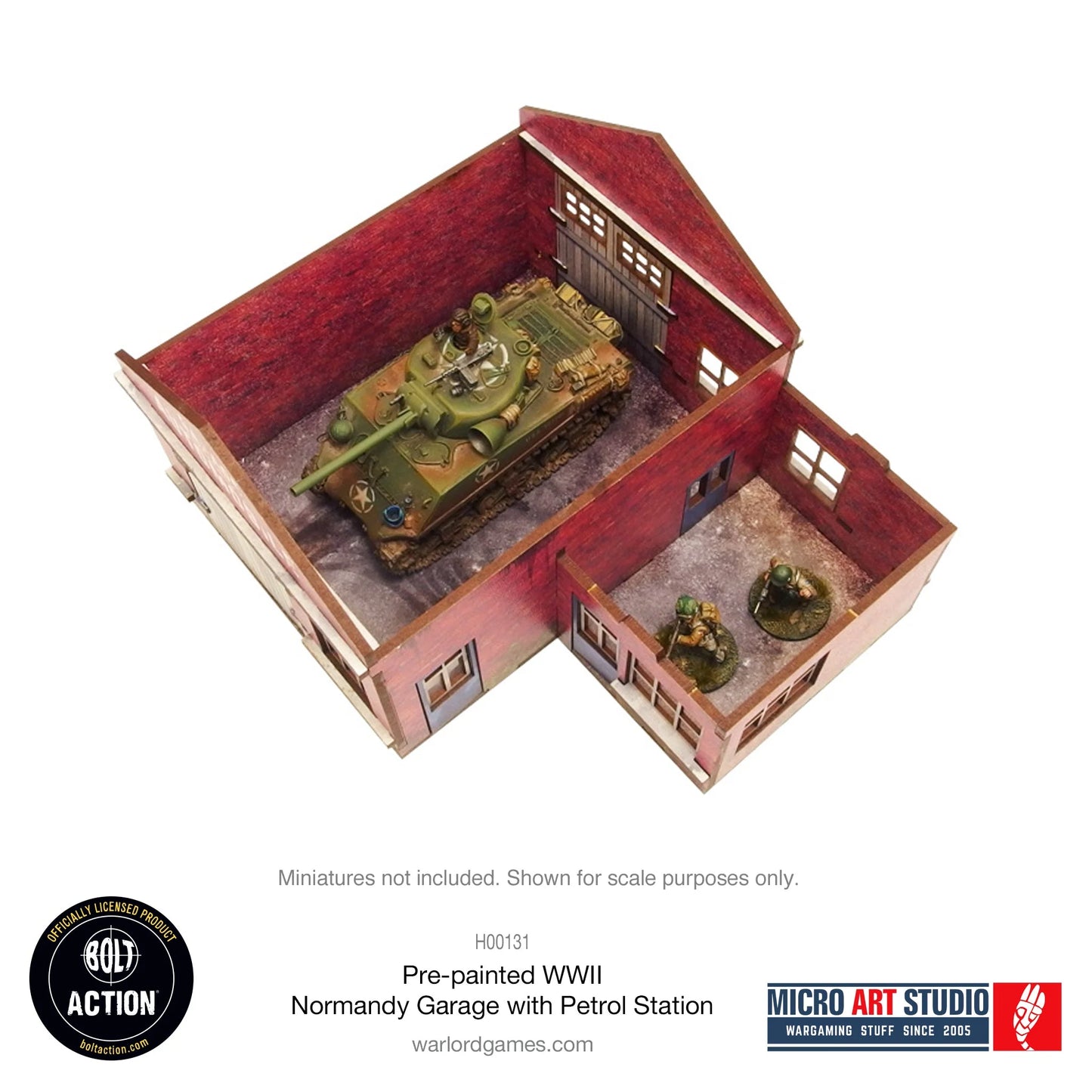 Bolt Action - Pre-painted WW2 Normandy Garage with Petrol Station - H00131