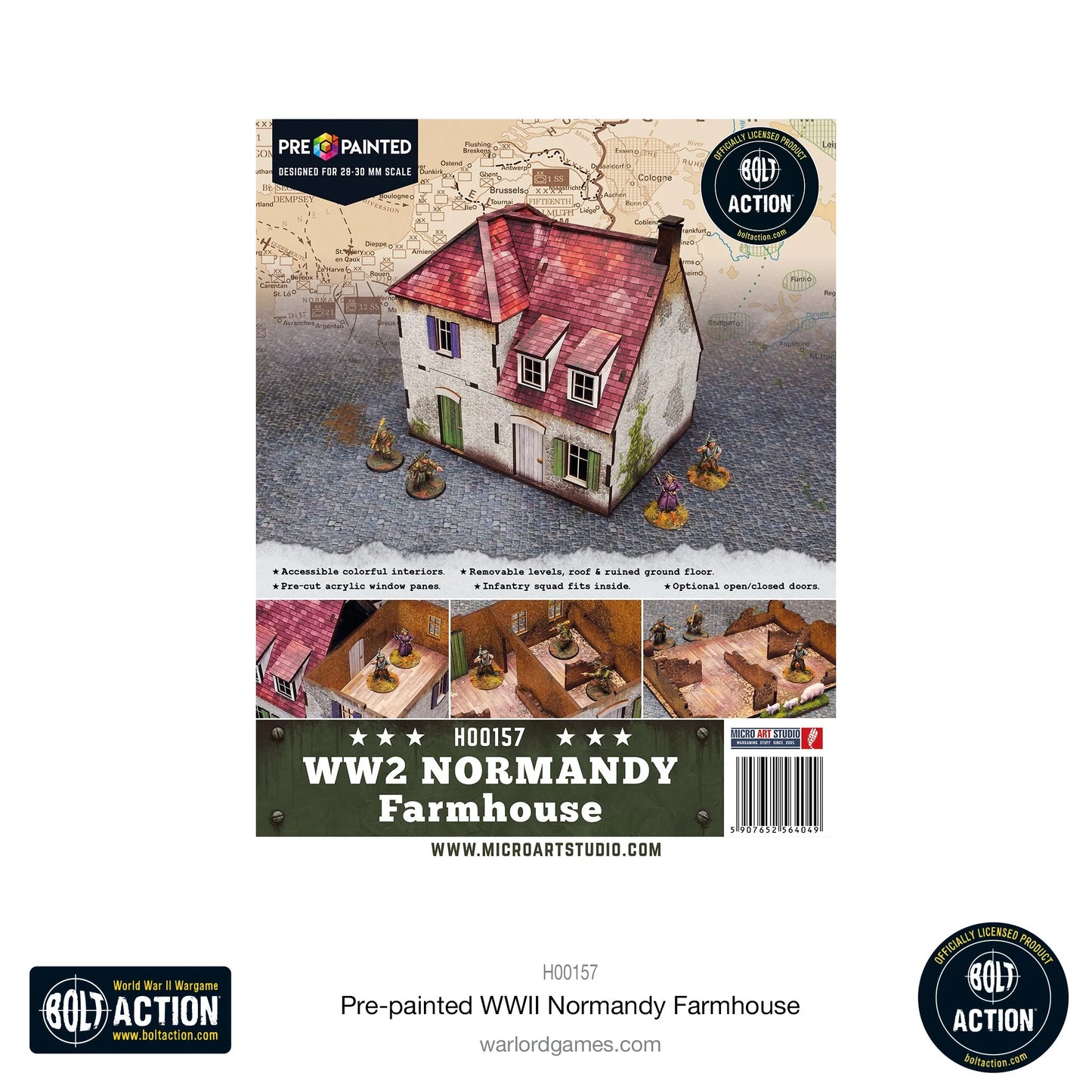 Bolt Action: Pre-Painted WWII Normandy Farmhouse - H00157