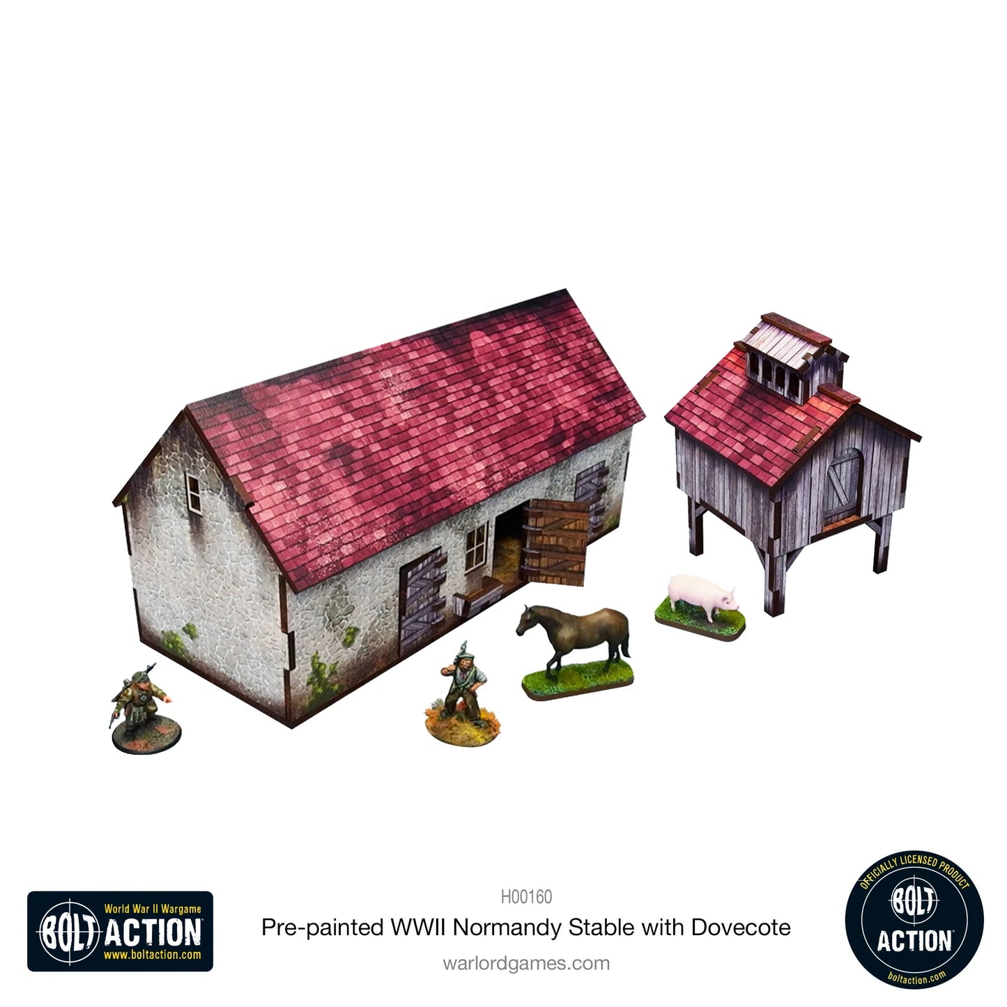 Bolt Action: Pre-painted WWII Normandy Stable with Dovecote - H00160