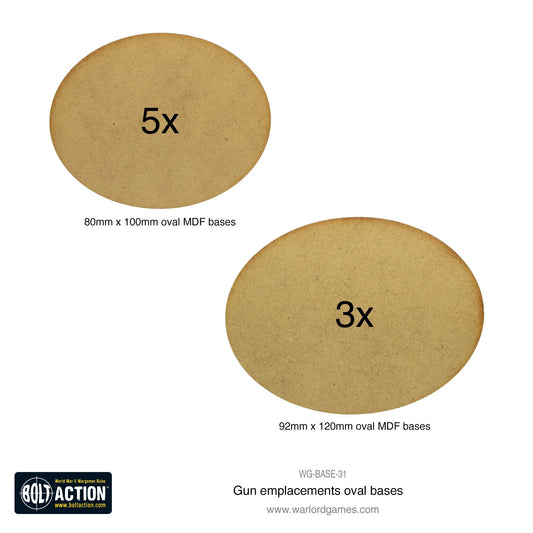 Bolt Action - Gun Emplacements oval bases - WG-BASE-31
