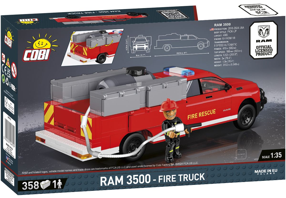 Cobi 24612 - Maßstab 1:35 - RAM 3500 - Fire Truck
