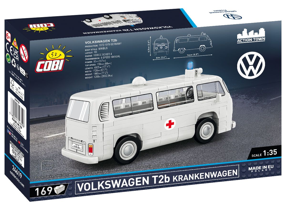 Cobi 24617 - Maßstab 1:35 - Volkswagen T2b Krankenwagen
