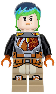 LEGO® Minifigur Star Wars sw0742 - Sabine Wren - Bright Green and Dark Blue Hair