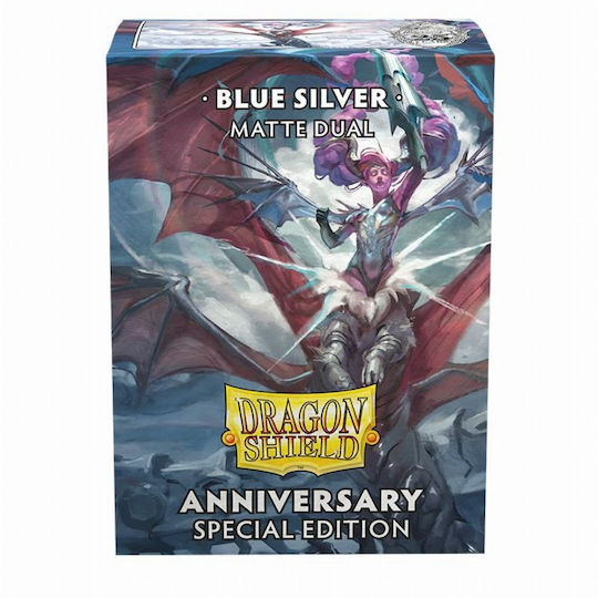 Dragon Shield Dual Matte Sleeves -Cobalt & Silver - AT - 15064