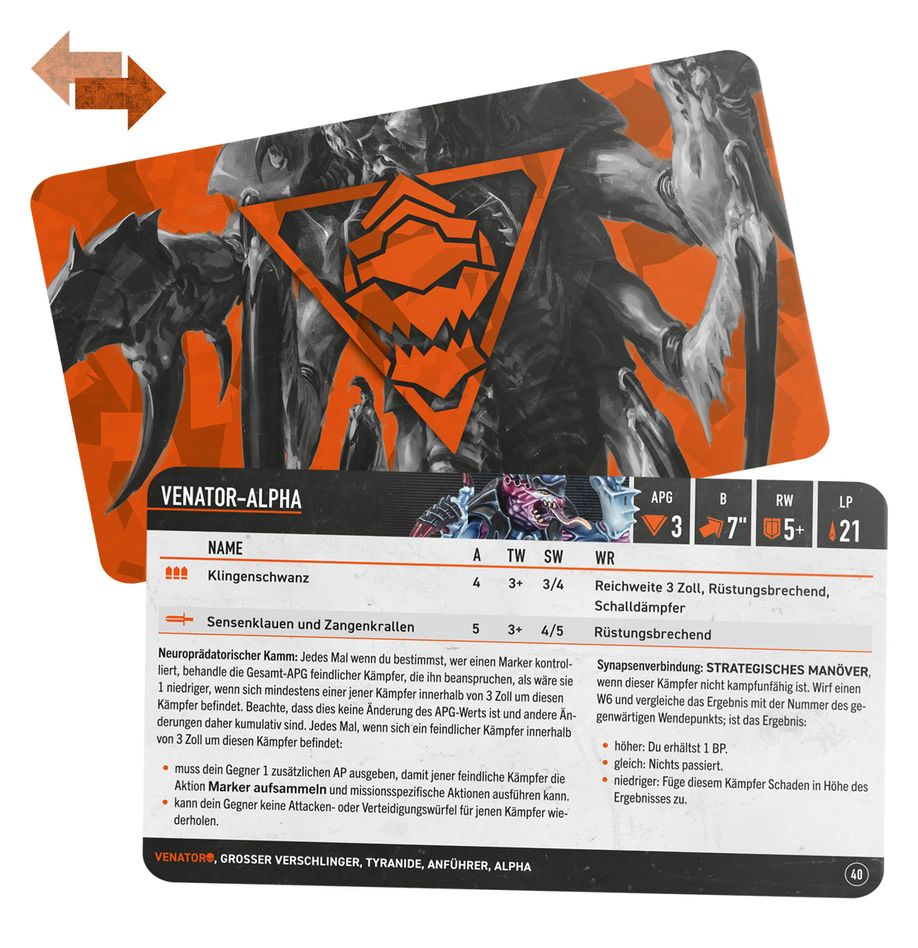Warhammer 40.000 - Kill Team: Datenkarten Venatoren (DE) (102-62)