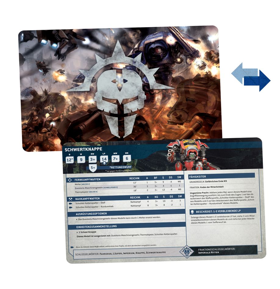 Warhammer 40.000 - Imperial Knights - Datenblattkarten: Imperial Knights (DE) (54-02)