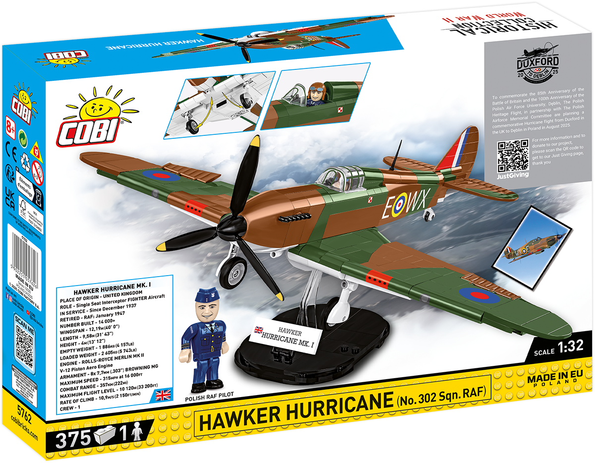 Cobi 5762 - HC WWII - Maßstab 1:32 - Hawker Hurricane (No.302 Sqn.RAF)