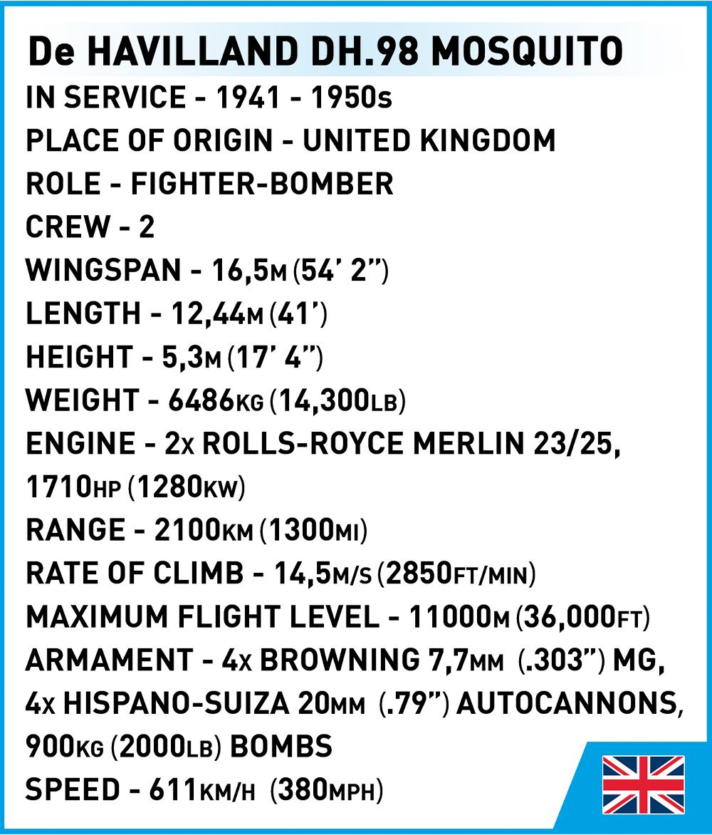 Cobi 5735 - Historical Collection - De Havilland DH-98 Mosquito