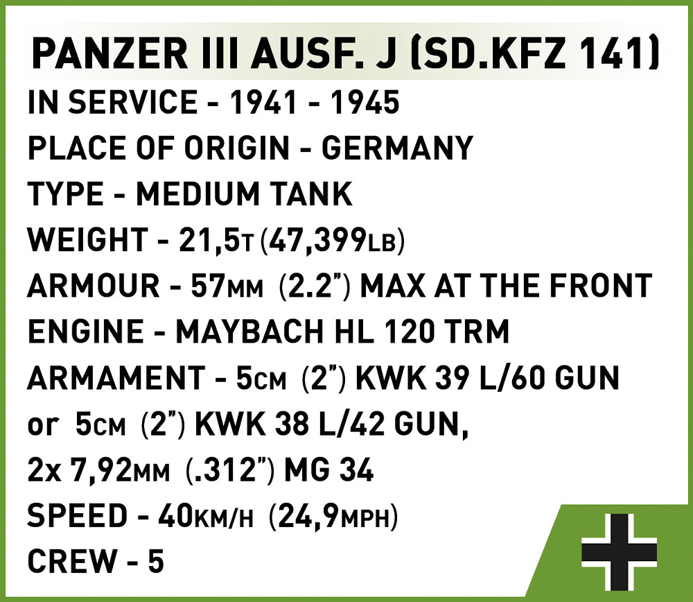 Cobi 2562 - Panzer III Ausf. J - 2 in 1 Modell