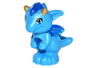 LEGO® Minifigur Elves 26090pb05 - Dragon, Elves, Baby with Molded Trans-Dark Blue Stomach, Spines, and Wings and Printed Gold Horns Pattern (Rayne)