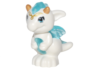 LEGO® Minifigur Elves 26090pb06 - Dragon, Elves, Baby with Molded Trans-Light Blue Stomach, Spines, and Wings and Printed Gold Horns and Tiara Pattern (Estari)