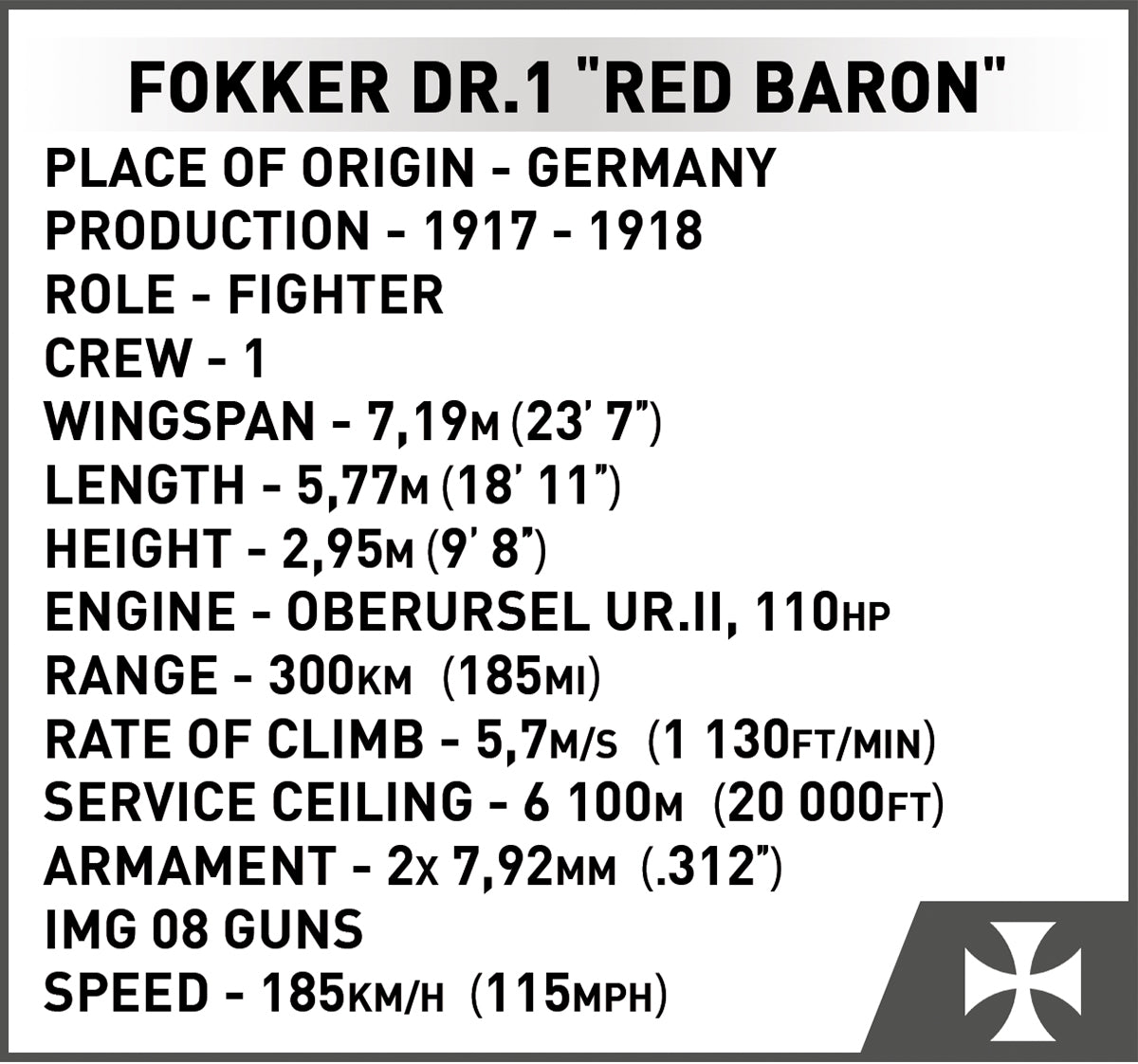 Cobi 2986 - Fokker Dr. 1 "Red Baron"