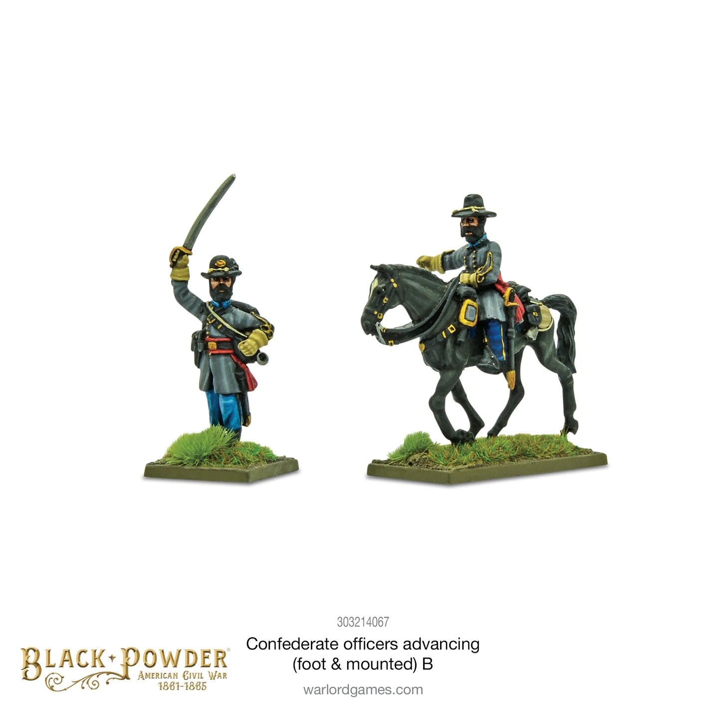 Black Powder - American Civil War: Confederate Officers Advancing B (Foot & Mounted) - 303214067