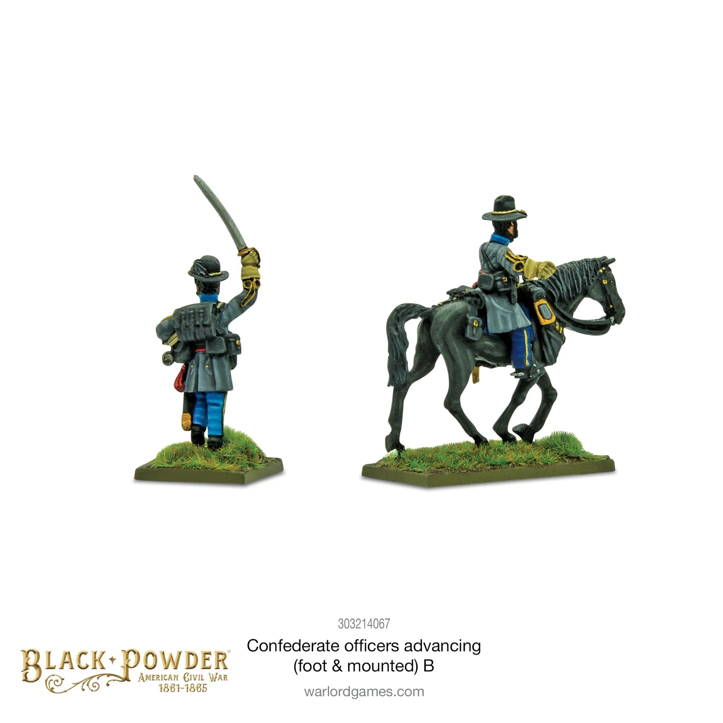 Black Powder - American Civil War: Confederate Officers Advancing B (Foot & Mounted) - 303214067