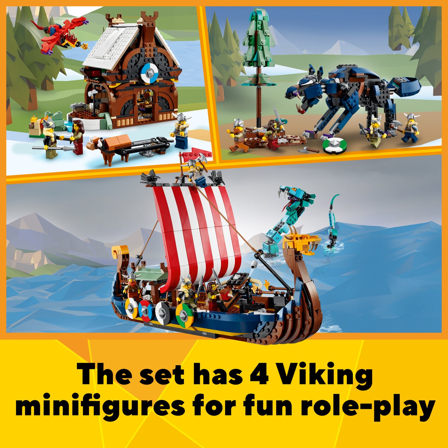 LEGO® Creator 31132 Wikingerschiff mit Midgardschlange