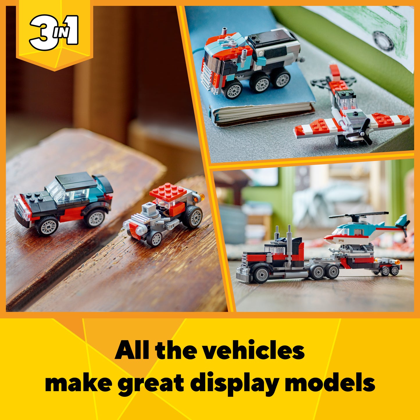 LEGO® Creator 31146 Tieflader mit Hubschrauber