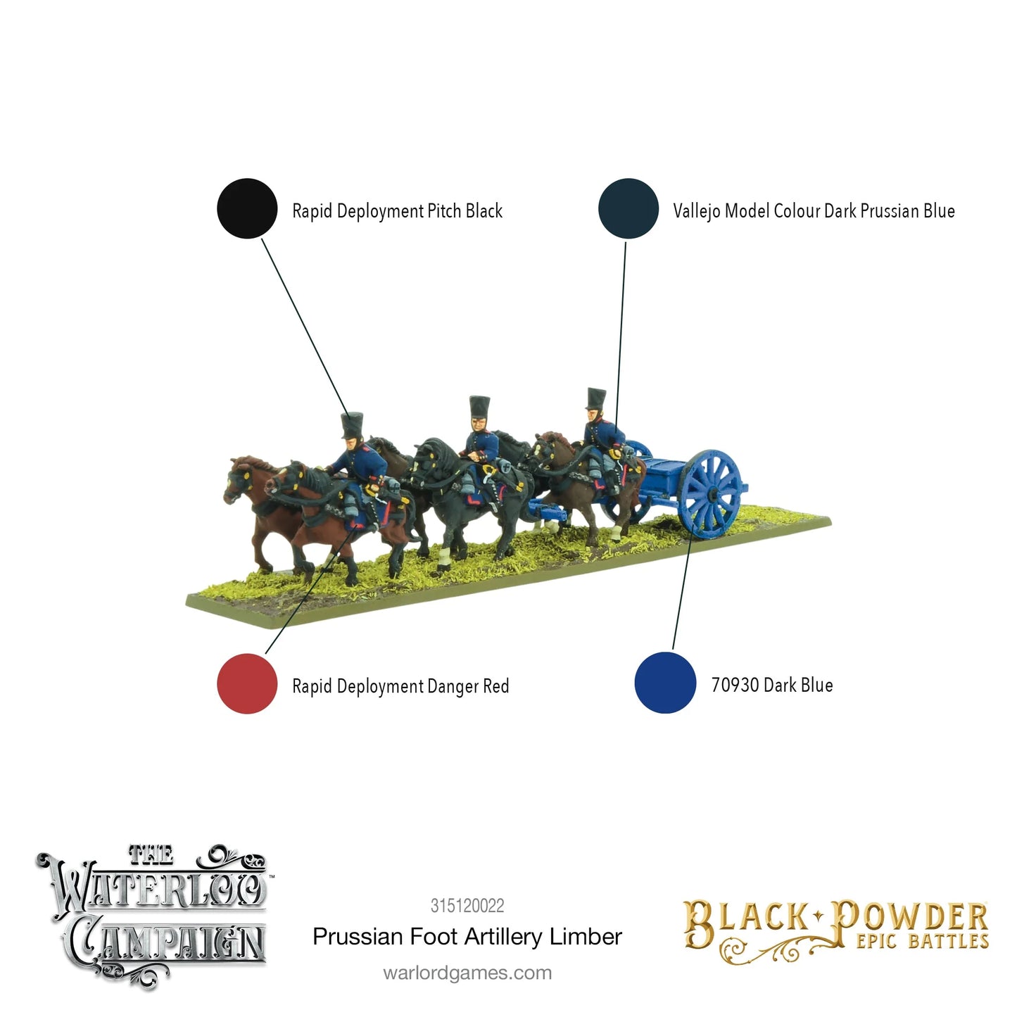 Black Powder Epic Battles: Napoleonic Prussian Foot Artillery Limber - 315120022