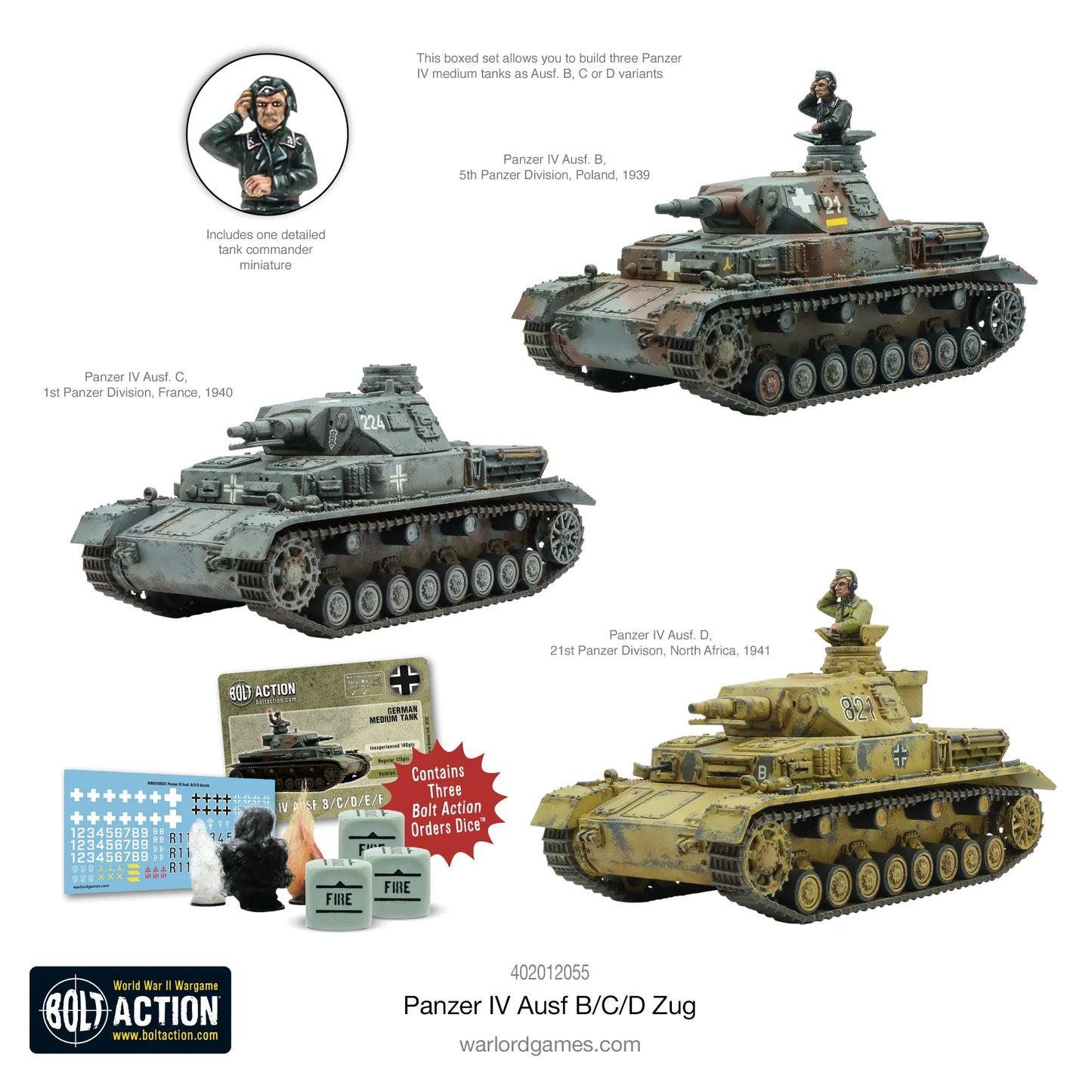 Bolt Action - Panzer IV Ausf. B/C/D Zug (Three Tanks) - 402012055