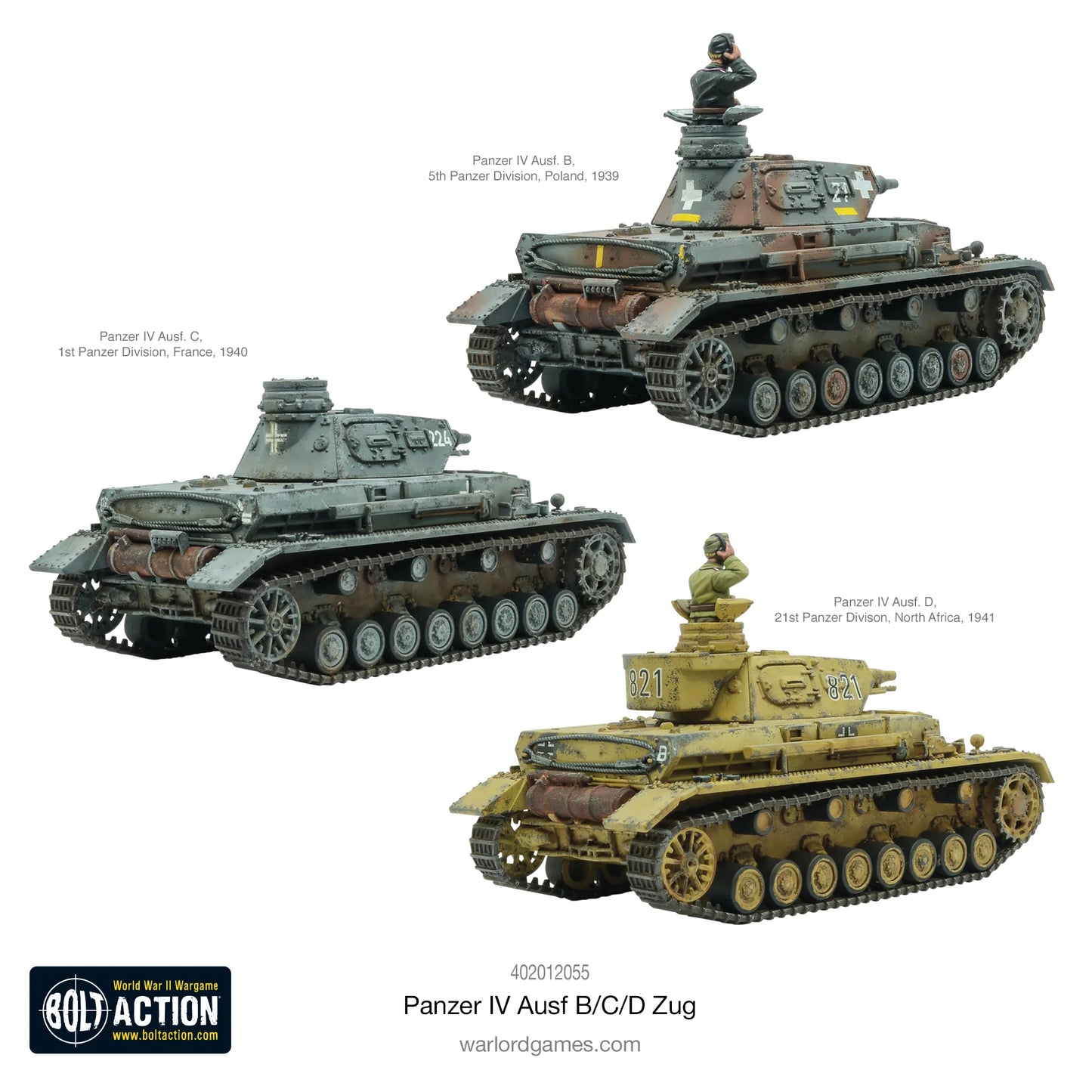 Bolt Action - Panzer IV Ausf. B/C/D Zug (Three Tanks) - 402012055