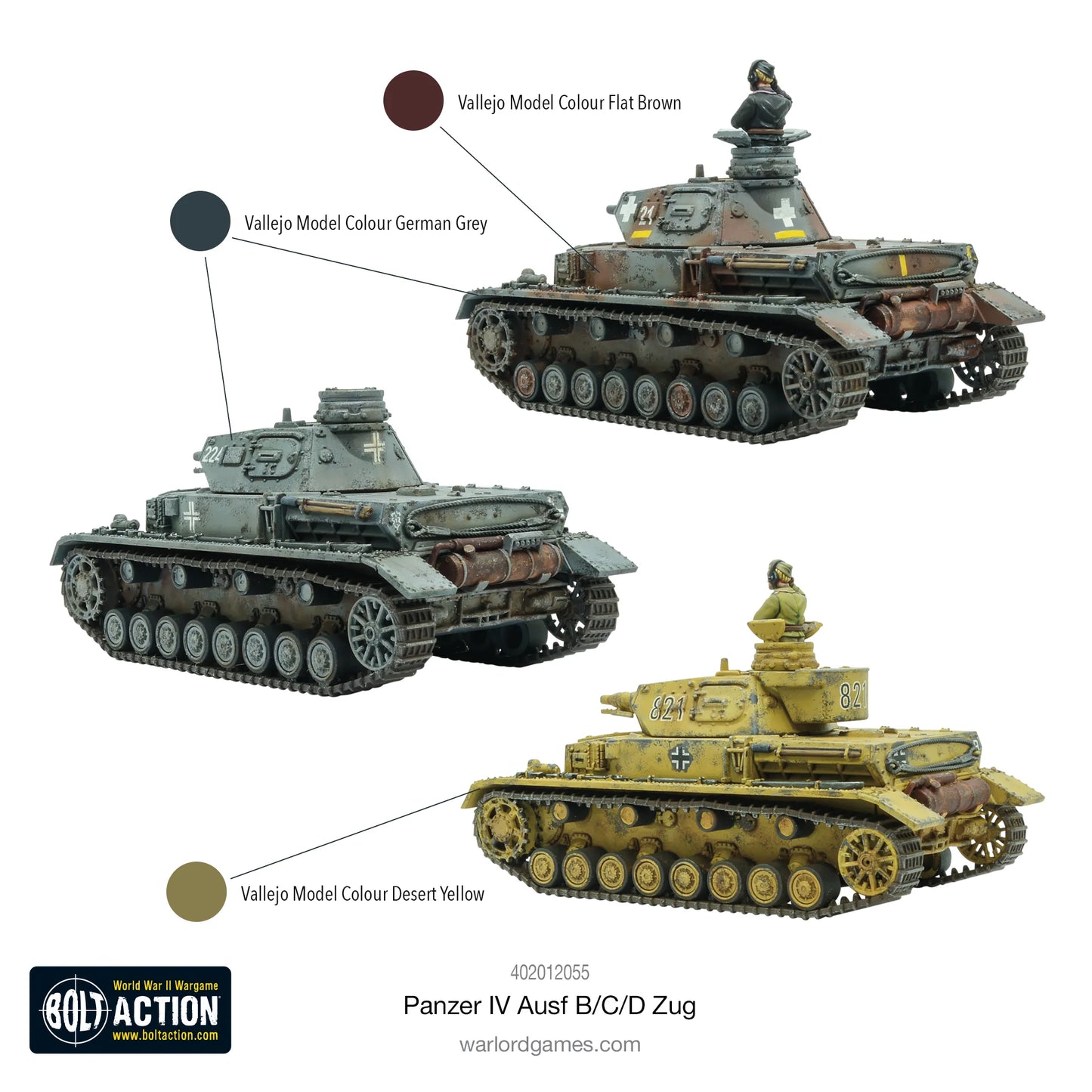 Bolt Action - Panzer IV Ausf. B/C/D Zug (Three Tanks) - 402012055