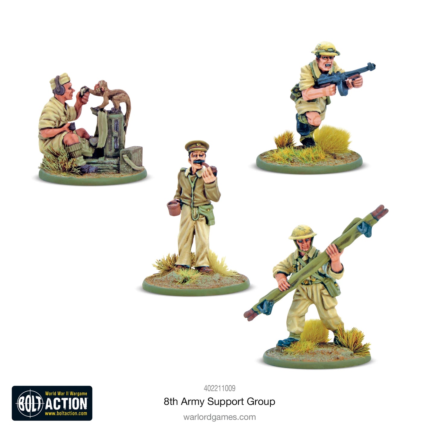 Bolt Action 8th Army Support Group (HQ, Mortar & MMG) - EN - 402211009