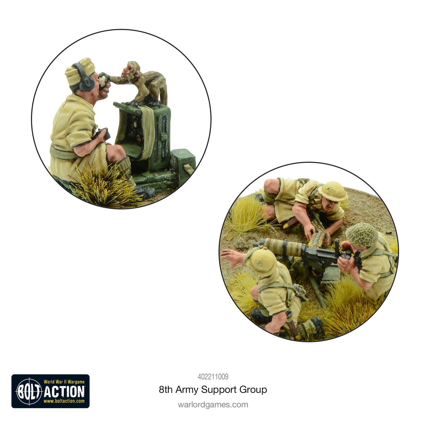 Bolt Action 8th Army Support Group (HQ, Mortar & MMG) - EN - 402211009