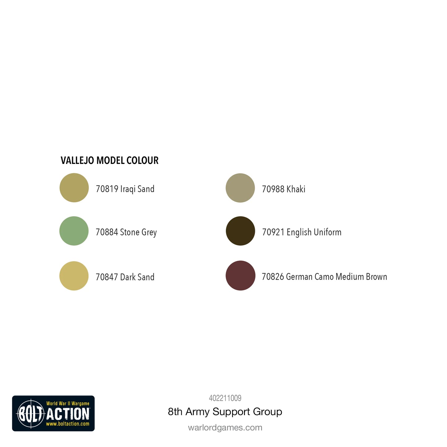 Bolt Action 8th Army Support Group (HQ, Mortar & MMG) - EN - 402211009