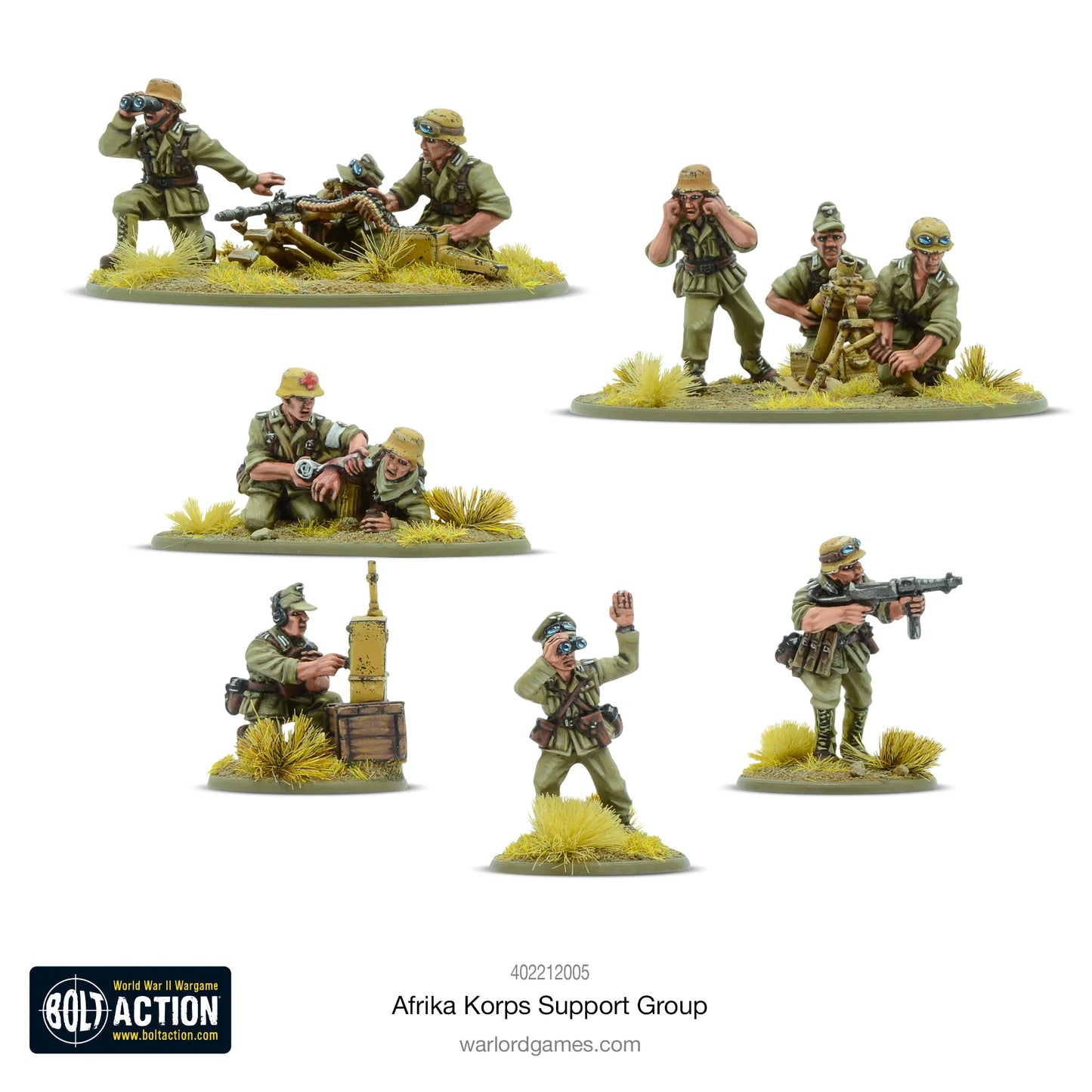 Bolt Action - Afrika Korps Support Group (HQ,Morter & MMG) - 402212005