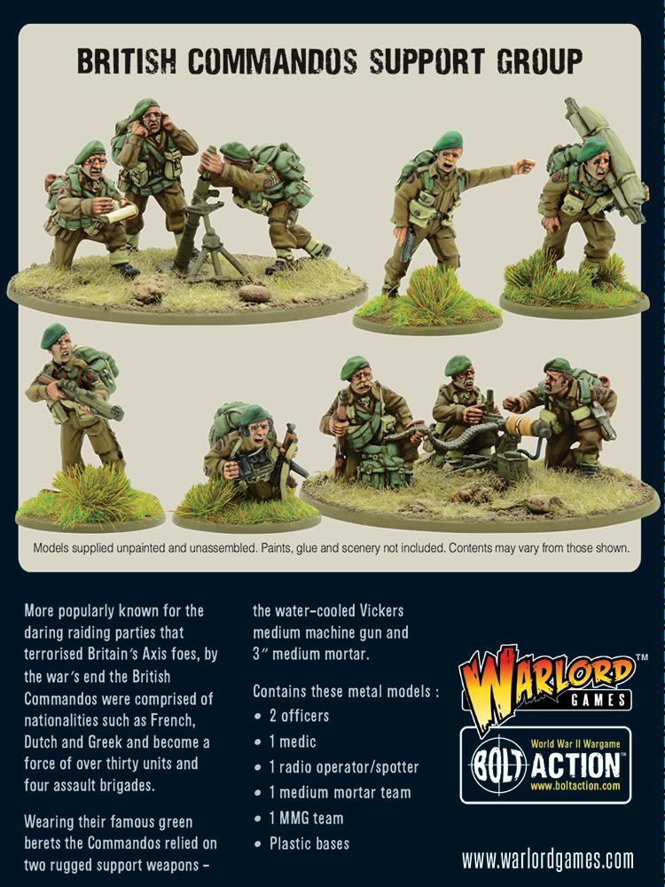 Bolt Action Commandos Support Group (HQ, Mortar & MMG) - EN - 402211102