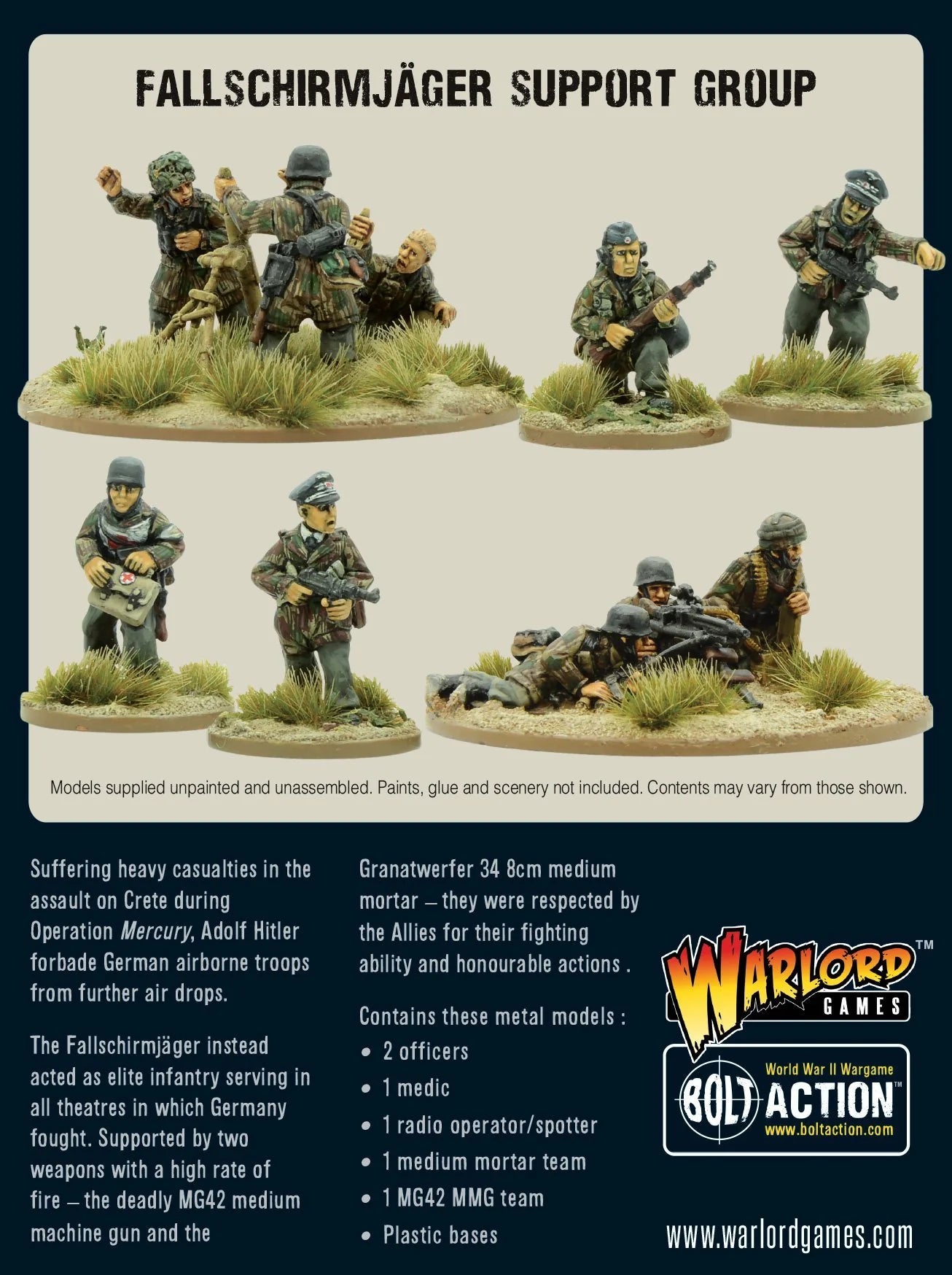 Bolt Action - Fallschirmjäger Support Group (HQ,Mortar & MMG) - 402212106