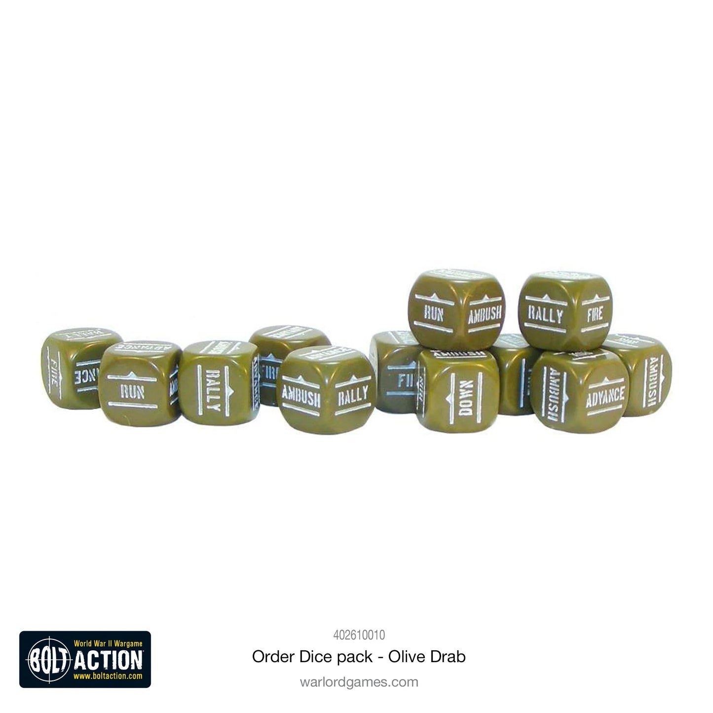 Bolt Action 2 Bolt Action Orders Dice - Olive Drab (12) - 402616010