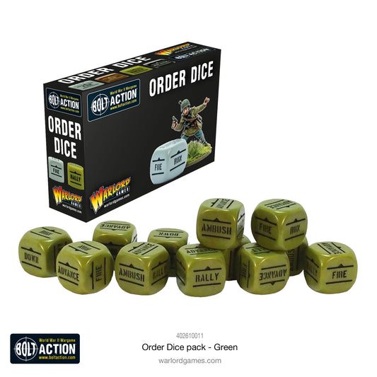 Bolt Action 2 Bolt Action Orders Dice - Green (12) - 402616011