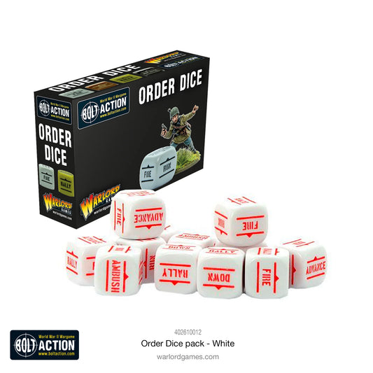 Bolt Action 2 Bolt Action Orders Dice - White (12) - 402616012