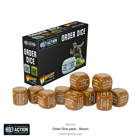 Bolt Action - Bolt Action Orders Dice - Brown (12)