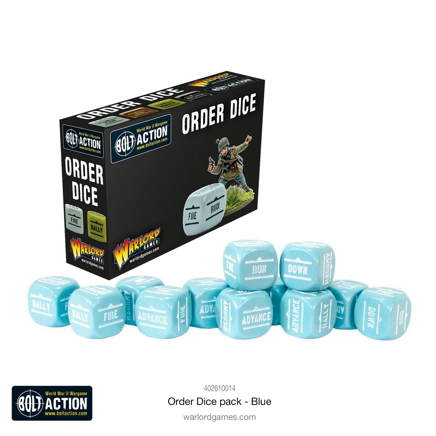 Bolt Action - Bolt Action Orders Dice - Blue (12)