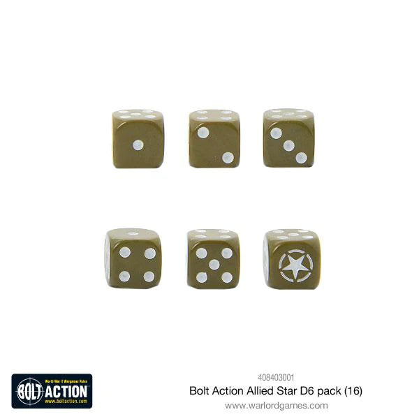 Bolt Action Allied Star D6 pack (16) - 408403001