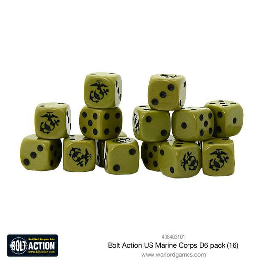 Bolt Action US Marine Corps D6 Dice (16) - 408403101