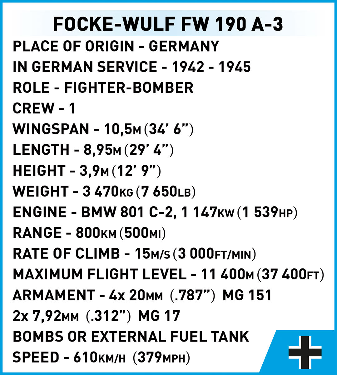 Cobi 5741 - Focke-Wulf FW 190 A3