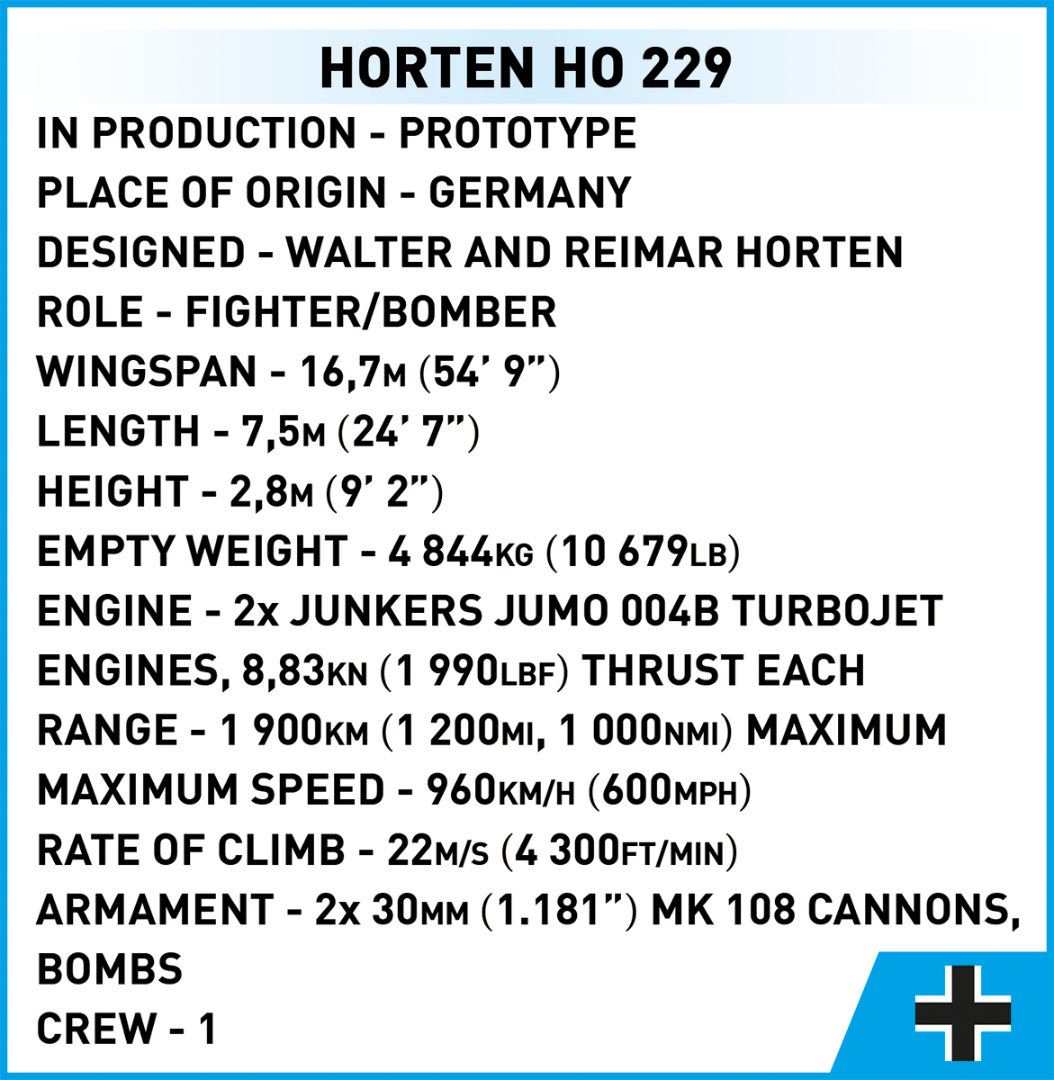 Cobi 5757 - Horten Ho 229